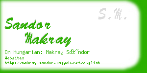 sandor makray business card